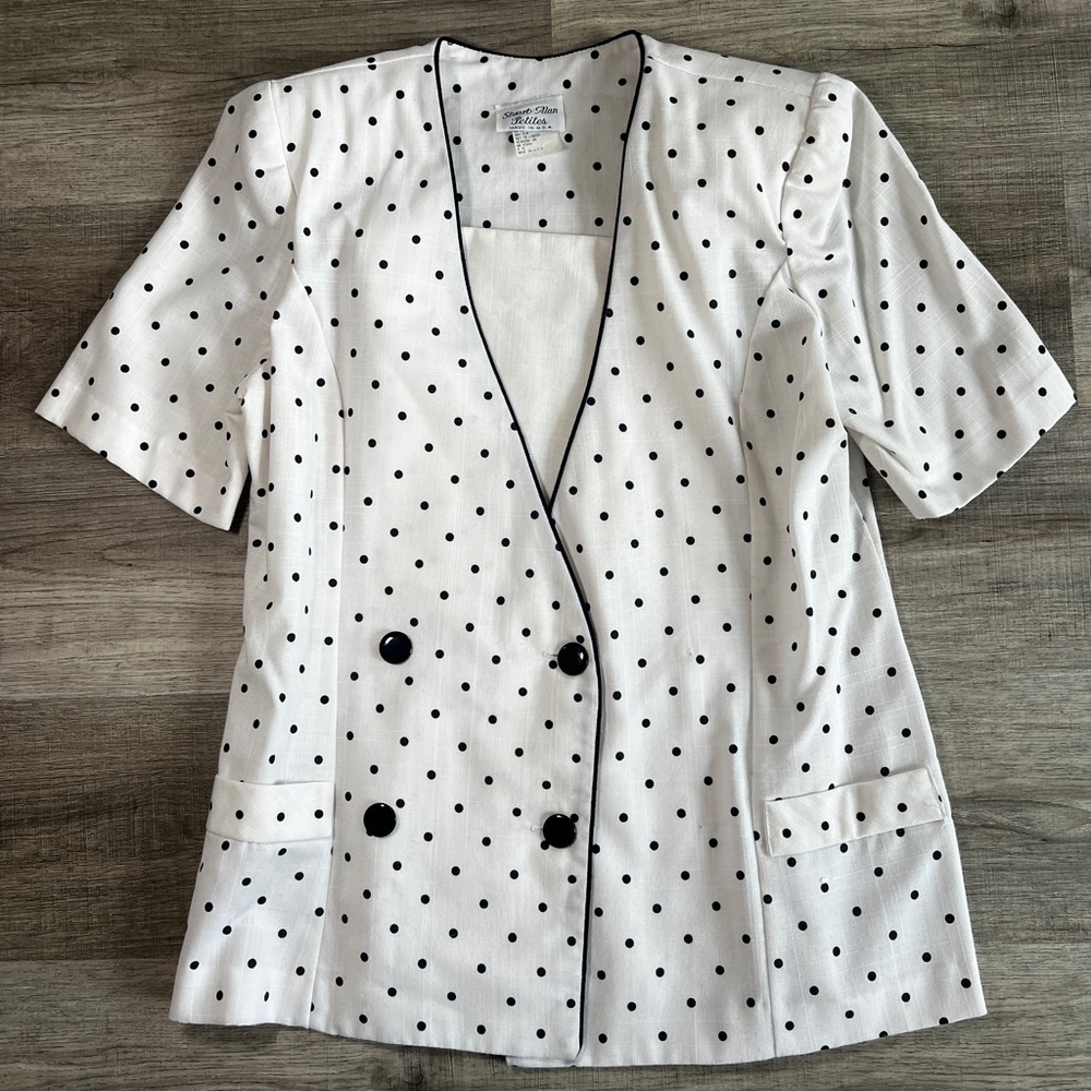 Alan Stuart White Polka Dot Blazer